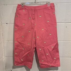 Duckhead Capri skimmer pants high waiting pink yellow embroidered ducks